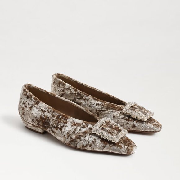 NEW SAM EDELMAN Janina Dress Flats With Ornament Prosecco for women 254 2M4 - Picture 4 of 9